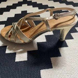 Gold heel sandals, Aerosoles, size 7 1/2